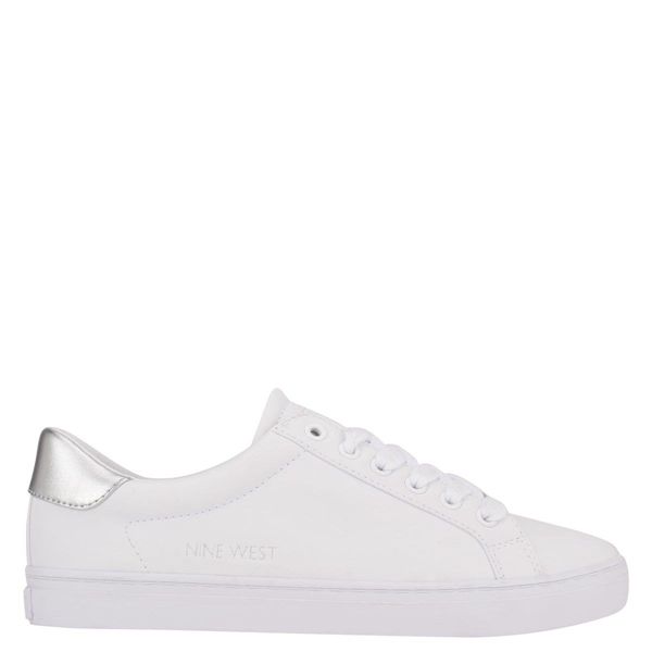 Nine West Best Casual White Silver Sneakers | South Africa 43T73-1Z93